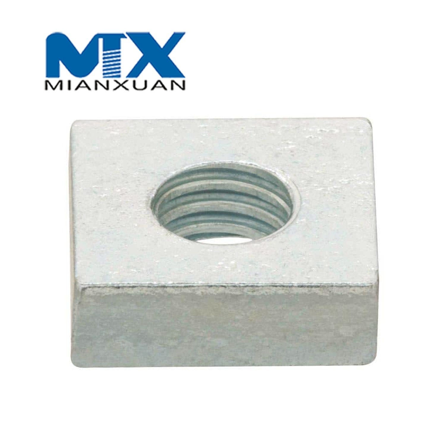 Углеродистая сталь 4,8 8,8 10,9 12,9 Квадратная гайка из мягкой стали DIN 562 557 Квадратная гайка DIN557 DIN562 M24 M30 M36 M42 M48 HDG, оцинкованная горячим способом