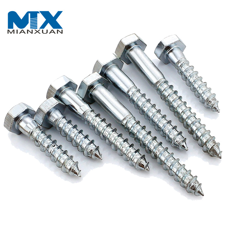 Винт с шестигранной головкой DIN571 Мебельный винт Винты с шестигранной головкой и полурезьбой