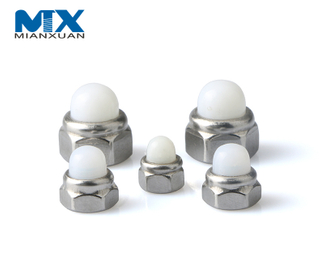 Оцинкованная полированная пластиковая нейлоновая головка, пластиковая шестигранная гайка, куполообразные гайки DIN986 для тяжелой промышленности