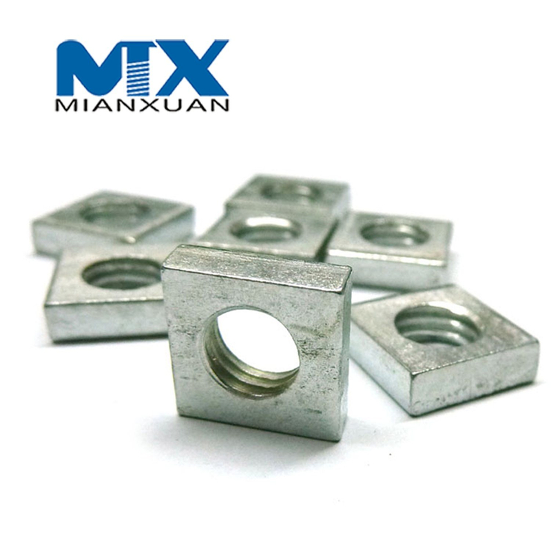 Углеродистая сталь 4,8 8,8 10,9 12,9 Квадратная гайка из мягкой стали DIN 562 557 Квадратная гайка DIN557 DIN562 M24 M30 M36 M42 M48 HDG, оцинкованная горячим способом