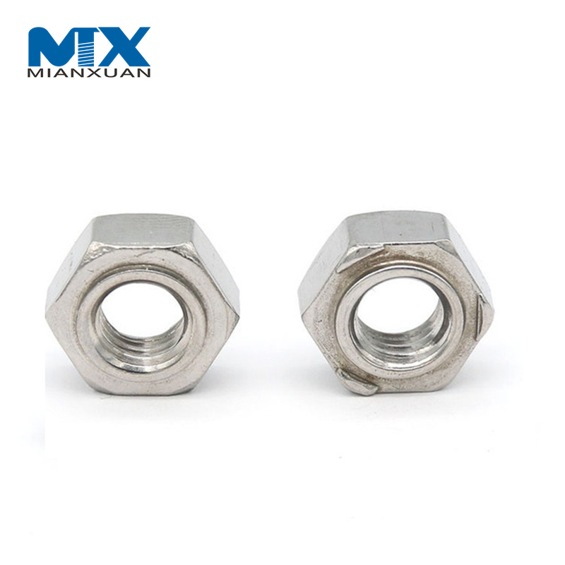 DIN929 Шестигранная шестигранная сварная гайка из углеродистой стали, обычная фабрика, хорошее качество, высокоскоростная формовочная машина, шестигранная гайка из нержавеющей стали для точечной сварки