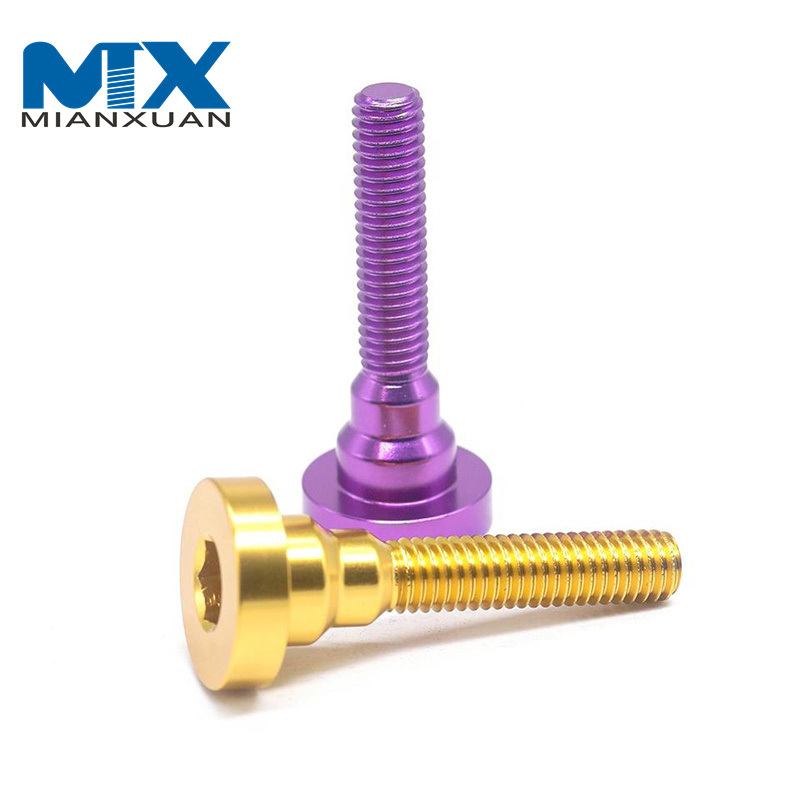 Прецизионный алюминиевый ступенчатый винт с ЧПУ. Алюминиевый ступенчатый винт с буртиком для велосипеда.