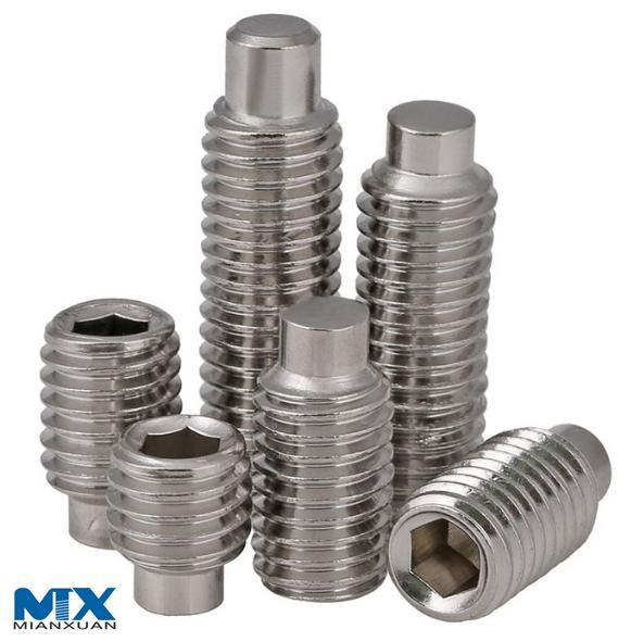 Установочные винты с шестигранной головкой из нержавеющей стали и собачьей головкой