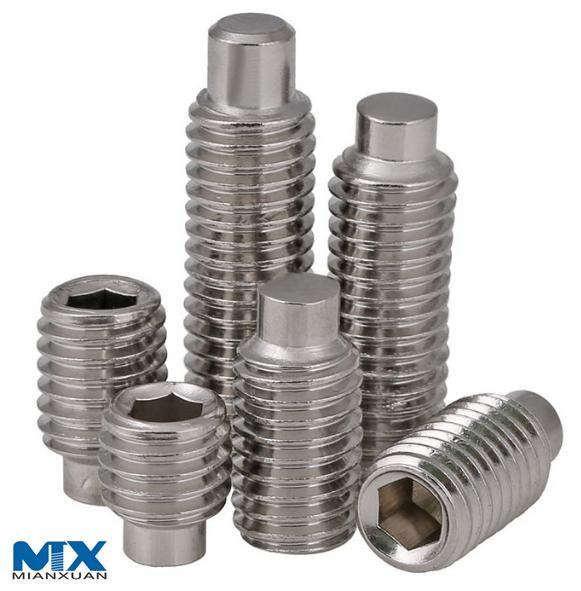 Установочные винты с шестигранной головкой из нержавеющей стали и собачьей головкой