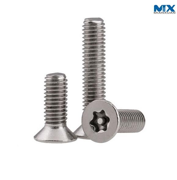 Предохранительные винты с потайной или плоскоконической головкой и штифтом