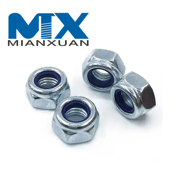 Горячая продажа DIN985 нейлоновая самоконтрящаяся гайка противоскользящая шестигранная гайка