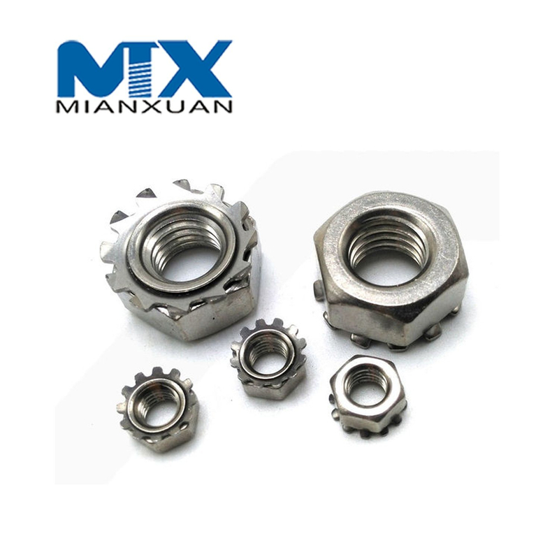 Контргайка К-образная гайка с шестигранной головкой, стандартный производитель из нержавеющей стали A2 A4 18-8
