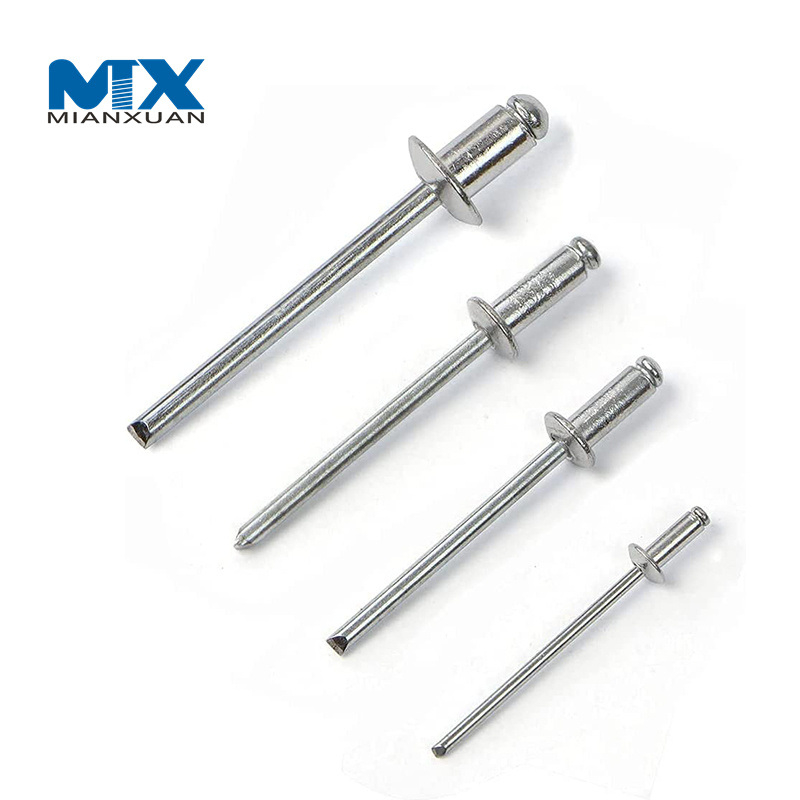 Изготовленные на заказ алюминиевые заклепки открытого типа с плоской головкой на заводе в Китае