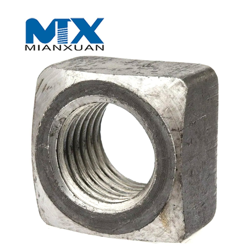 Углеродистая сталь 4,8 8,8 10,9 12,9 Квадратная гайка из мягкой стали DIN 562 557 Квадратная гайка DIN557 DIN562 M24 M30 M36 M42 M48 HDG, оцинкованная горячим способом