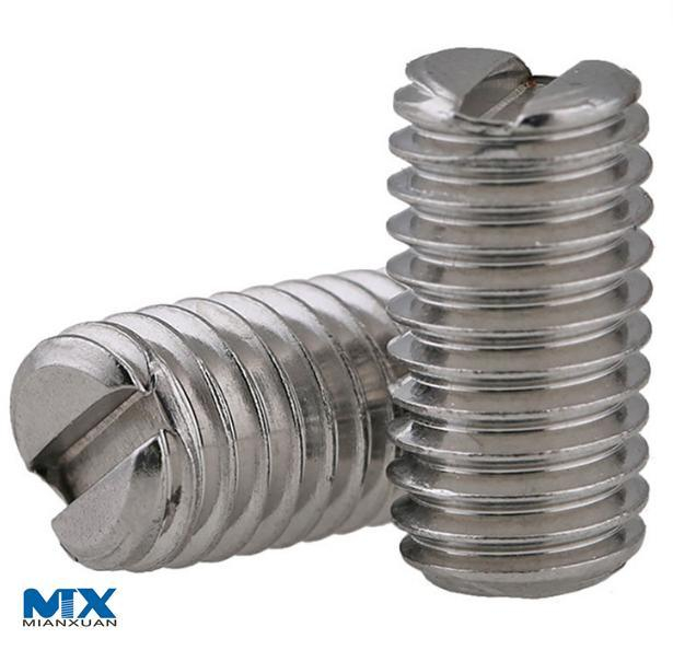 Установочные винты со шлицем и плоской точкой