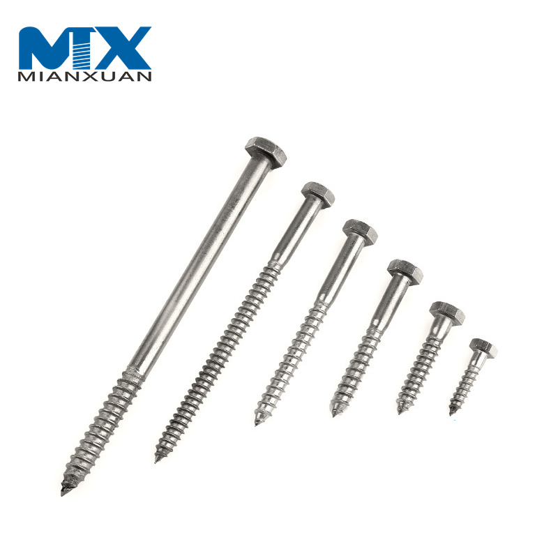 Винт с шестигранной головкой DIN571 Мебельный винт Винты с шестигранной головкой и полурезьбой