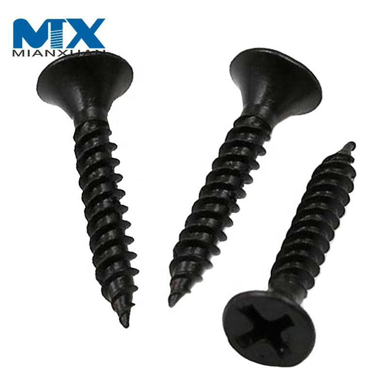Заводская поставка 3,5 * 25 мм C1022A Заводская цена Phillips Черный винт с головкой для гипсокартона
