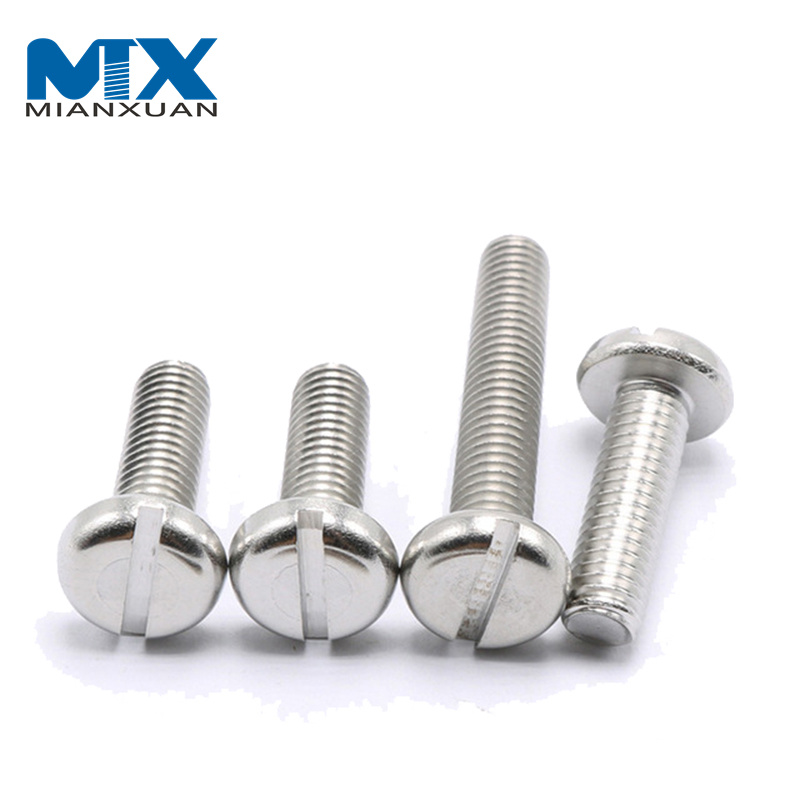 Винты DIN84 с цилиндрической головкой из нержавеющей стали. Латунные винты с цилиндрической головкой и прорезями.