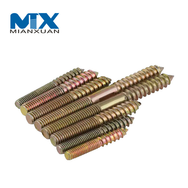 Дюбель-шуруп для вешалки с деревянной резьбой. Двусторонний болт для крепления мебели.