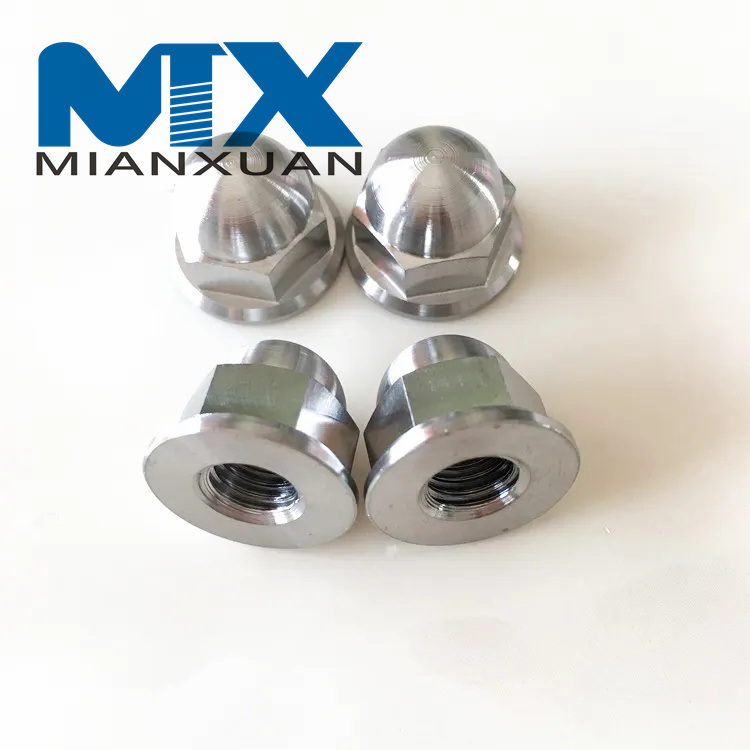 Горячая продажа титановых деталей с ЧПУ, шестигранная куполообразная гайка