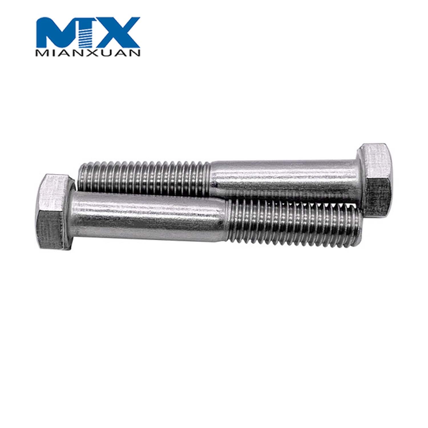 Болт с шестигранной головкой DIN931, стандартный производитель из углеродистой стали, черный цинк, простой