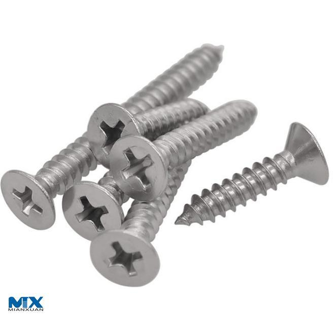 Саморезы из нержавеющей стали с потайной головкой и крестообразным шлицем