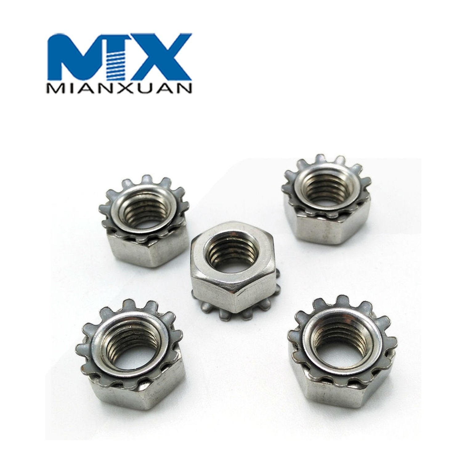 Контргайка К-образная гайка с шестигранной головкой, стандартный производитель из нержавеющей стали A2 A4 18-8