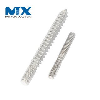 Дюбель-шуруп для вешалки с деревянной резьбой. Двусторонний болт для крепления мебели.