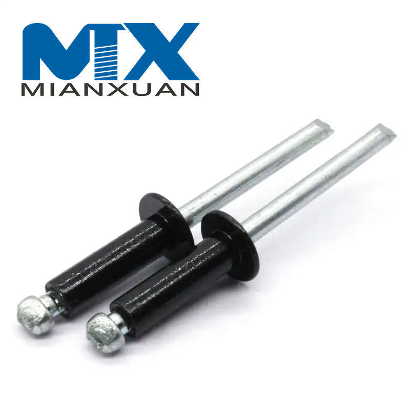 Кнопочный гвоздь открытого типа, стальная оправка, алюминиевая потайная заклепка