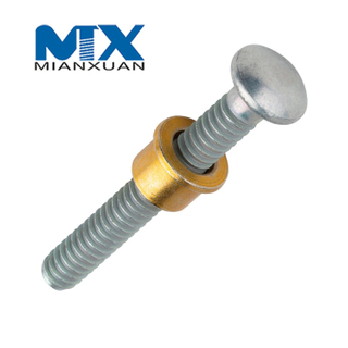 Оцинкованная застежка-болт с полукруглой головкой из нержавеющей стали и воротником