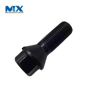 Автозапчасти, черный болт с проушиной колеса, гайка