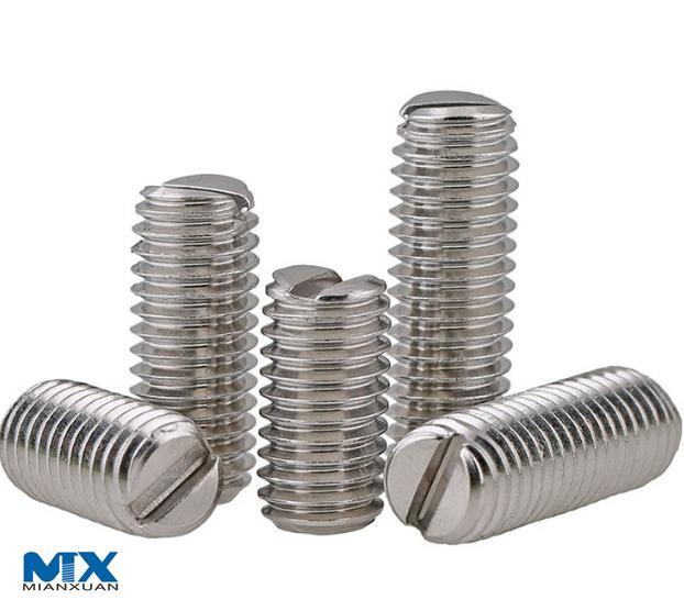 Установочные винты со шлицем и плоской точкой