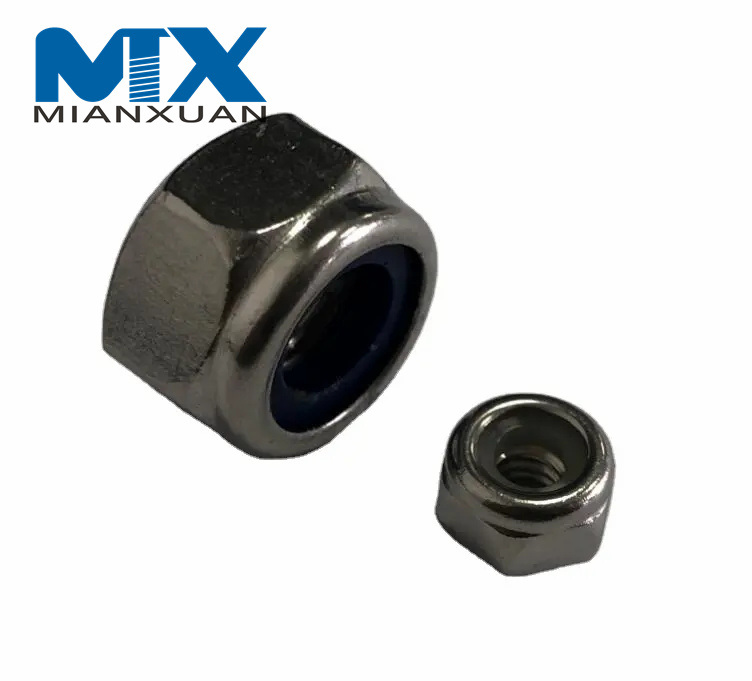 DIN985 Шестигранные нейлоновые вставные гайки Нейлоновые самоконтрящиеся гайки