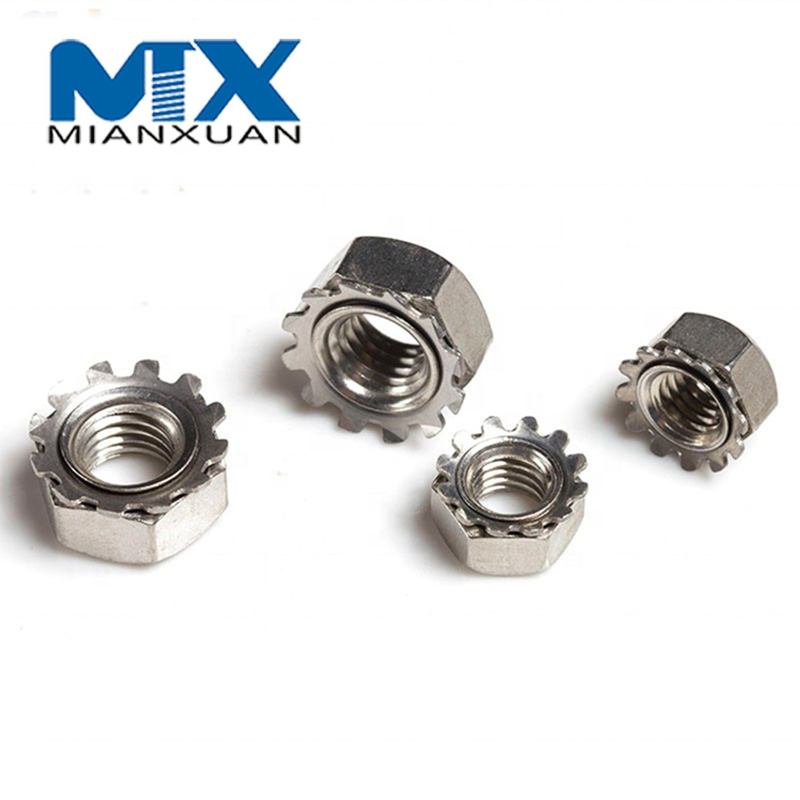 Контргайка К-образная гайка с шестигранной головкой, стандартный производитель из нержавеющей стали A2 A4 18-8