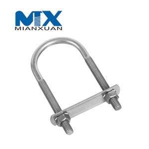 Углеродистая сталь 4,8 8,8 10,9 12,9 U-образный болт из мягкой стали с шестигранной гайкой DIN3570 M12 M14 M16 M20 Цинк Черный, обычная оцинковка