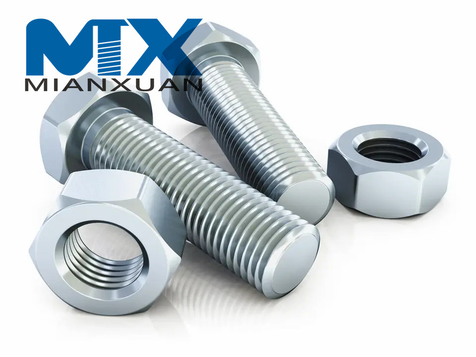 Крепеж из углеродистой стали DIN933 с шестигранной головкой и гайкой и шайбой