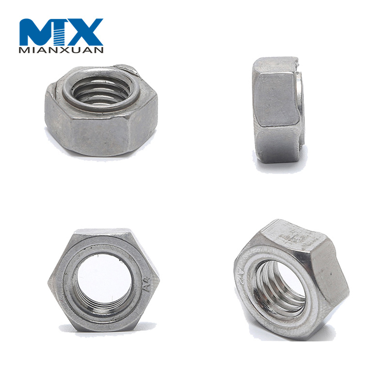 DIN929 Шестигранная шестигранная сварная гайка из углеродистой стали, обычная фабрика, хорошее качество, высокоскоростная формовочная машина, шестигранная гайка из нержавеющей стали для точечной сварки