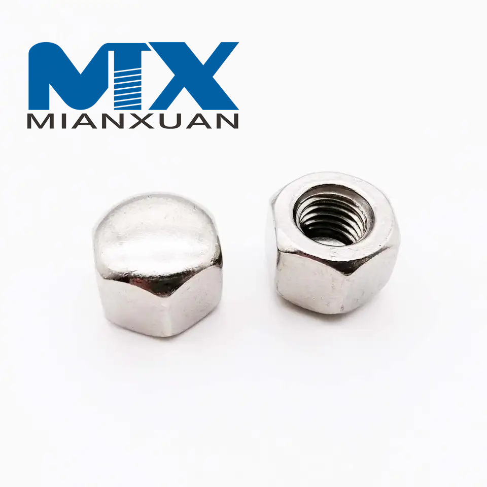 Шестигранная короткая низкая тонкая гайка-заглушка