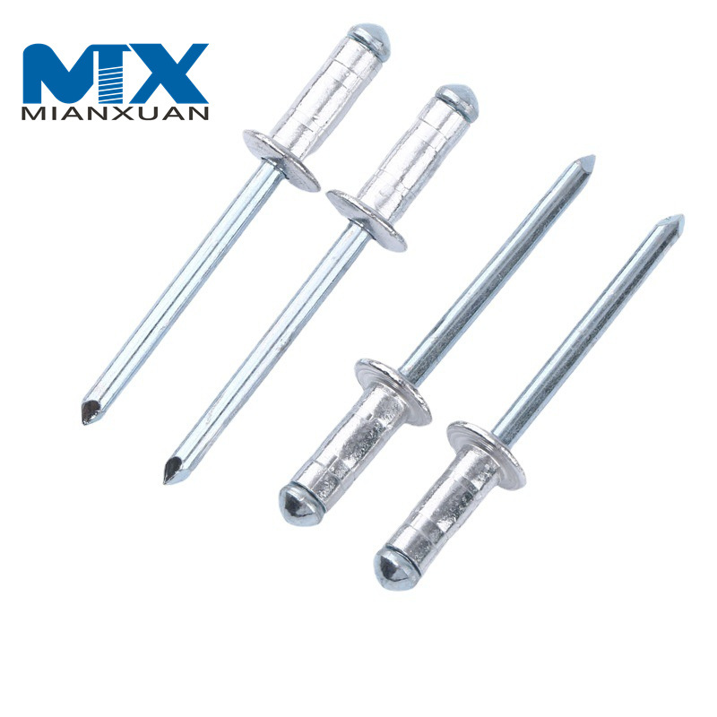 DIN7337 Алюминиевая стальная плоская поп-заклепка Герметичная глухая заклепка с закрытым концом