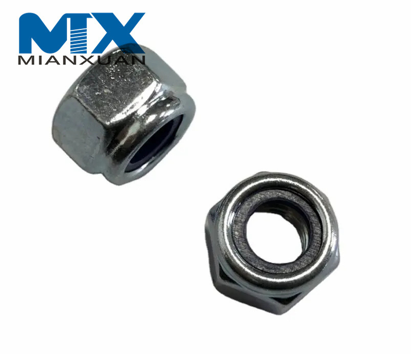 DIN985 Шестигранные нейлоновые вставные гайки Нейлоновые самоконтрящиеся гайки