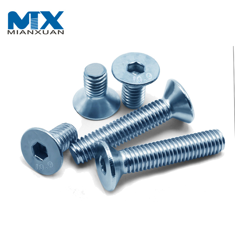 Винт с потайной головкой и внутренним шестигранником Высокопрочный винт ISO10642 с черной окисью