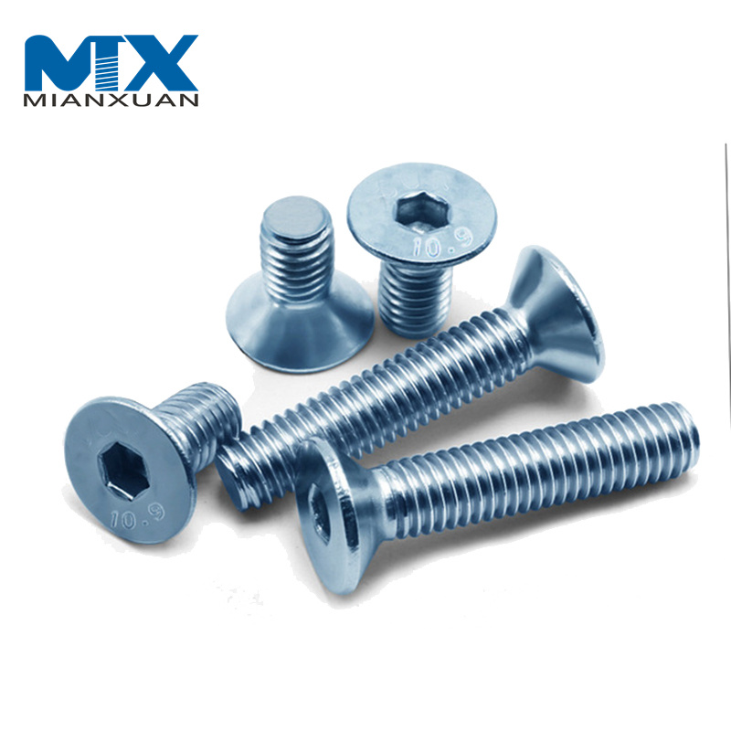 Винт с потайной головкой и внутренним шестигранником Высокопрочный винт ISO10642 с черной окисью