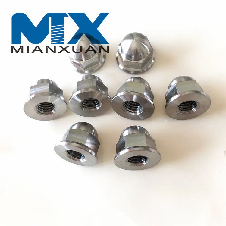 Горячая продажа титановых деталей с ЧПУ, шестигранная куполообразная гайка