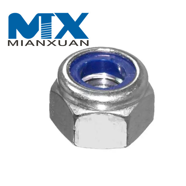 Горячая продажа DIN985 нейлоновая самоконтрящаяся гайка противоскользящая шестигранная гайка