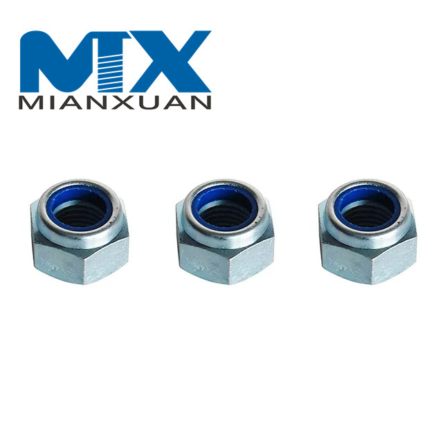 Горячая продажа DIN985 нейлоновая самоконтрящаяся гайка противоскользящая шестигранная гайка