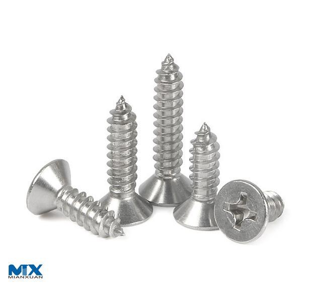 Саморезы из нержавеющей стали с потайной головкой и крестообразным шлицем