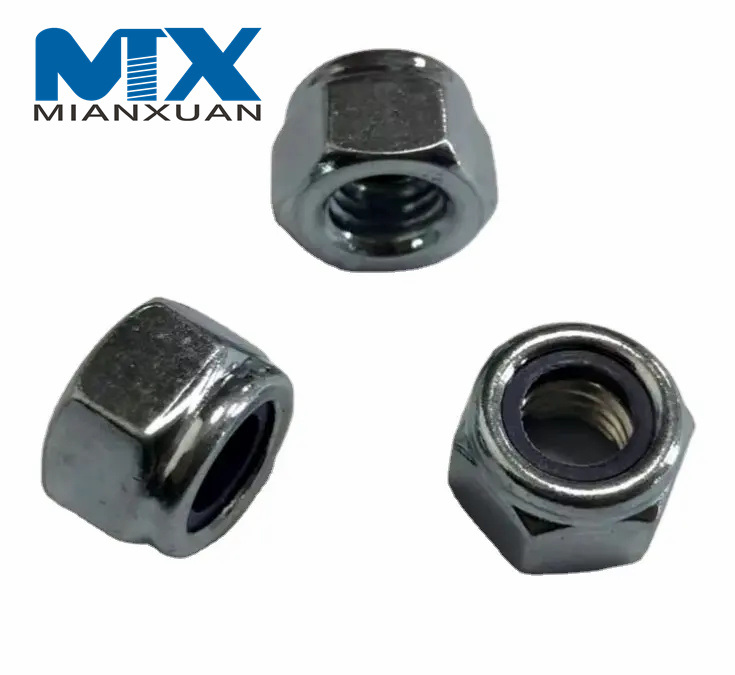 DIN985 Шестигранные нейлоновые вставные гайки Нейлоновые самоконтрящиеся гайки