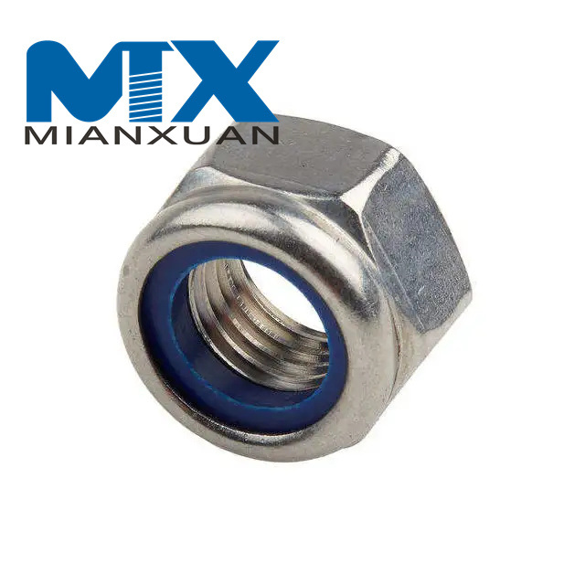 Горячая продажа DIN985 нейлоновая самоконтрящаяся гайка противоскользящая шестигранная гайка