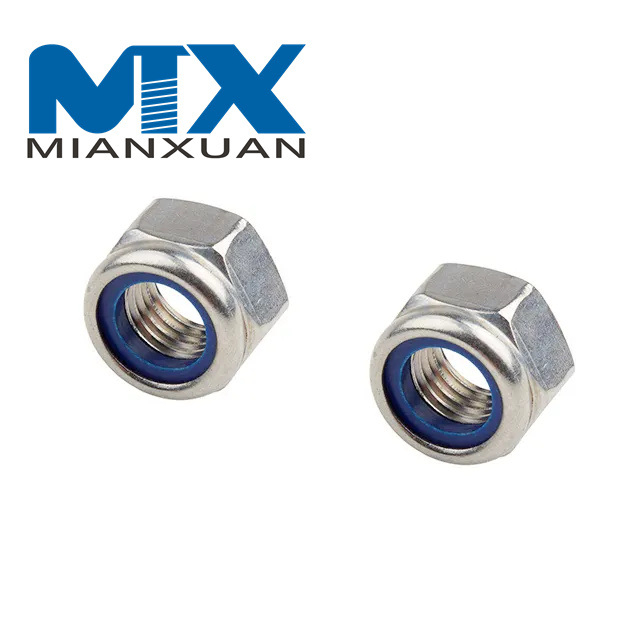 Горячая продажа DIN985 нейлоновая самоконтрящаяся гайка противоскользящая шестигранная гайка