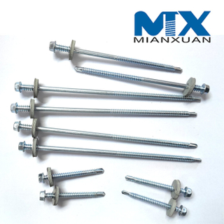 Биметаллические саморезы с шестигранной головкой HD (SS304+CS), закаленные, EPDM Wasger